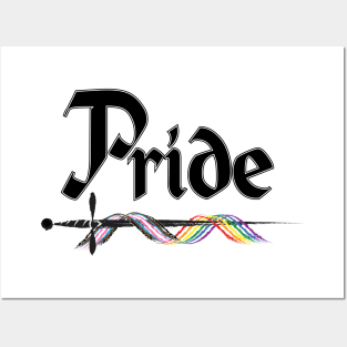 Pride Banner Sword (blk) Posters and Art